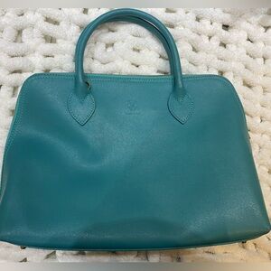 Borse in Pelle turquoise genuine Leather tote Bag